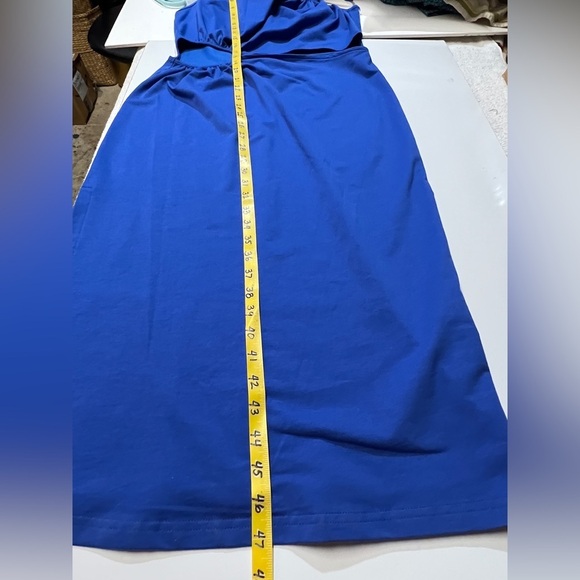 WALTER BAKER Royal blue one shoulder cutout midi dress size L - Picture 16 of 16
